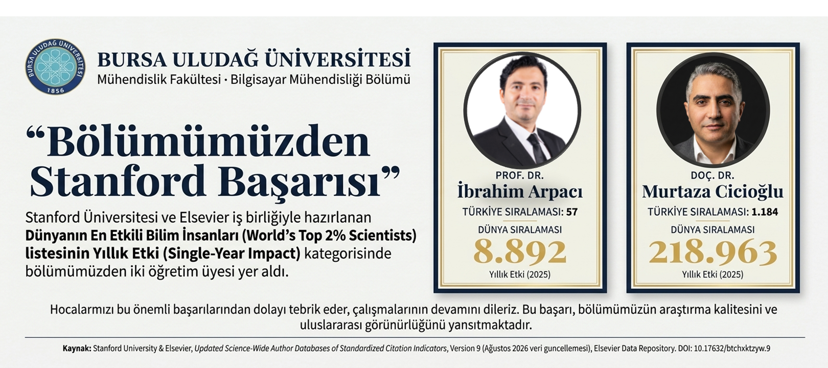 Bölümümüzden Stanford Başarısı